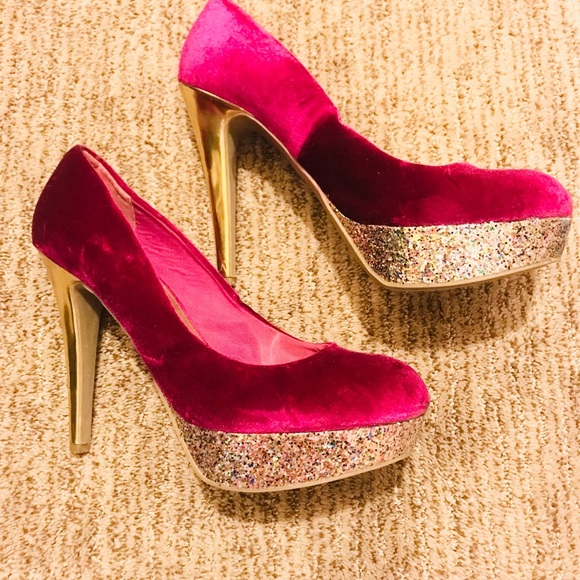 GUESS heels velvet & glitter - Picture 4 of 11